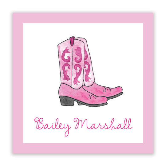 Cowgirl Boots Square Gift Stickers