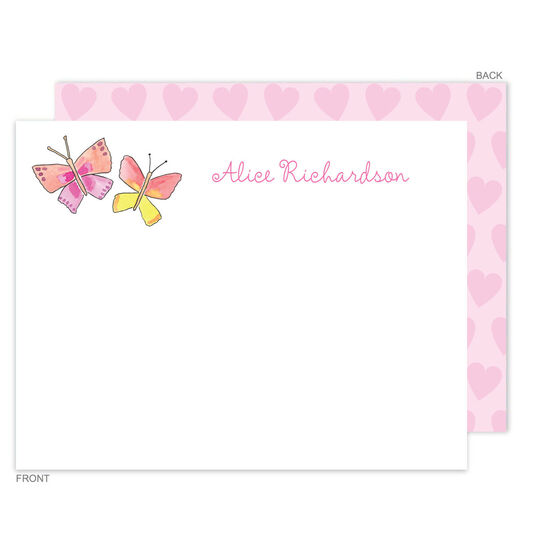 Butterfly Kisses Flat Note Cards