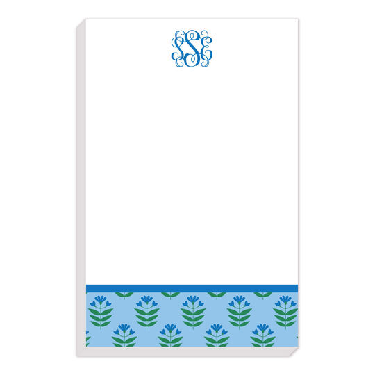 Blue Floral Monogram Notepads