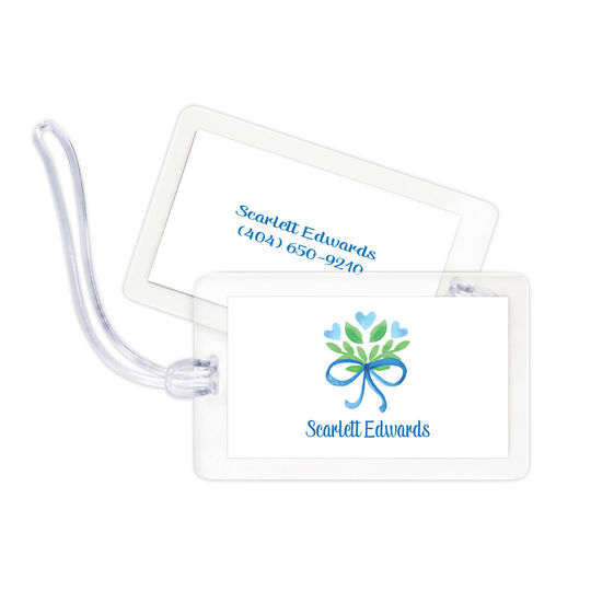 Sweet Blue Floral Luggage Tags