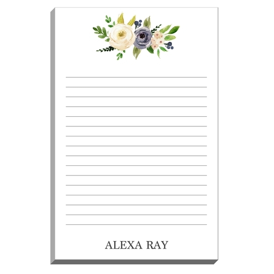 Gray and Ivory Roses Notepads