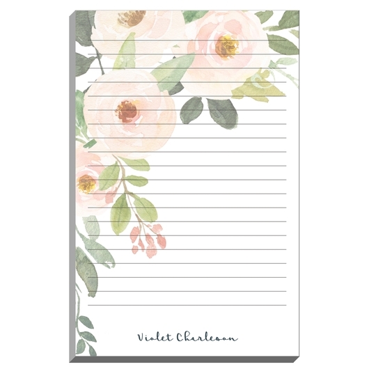 Watercolor Corner Roses Notepads