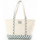 Personalized Aqua Vine Print Trimmed Classic Tote Image 1 of 4