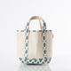 Personalized Aqua Floral Print Trimmed Cutest Little Classic Tote Image 2 of 3