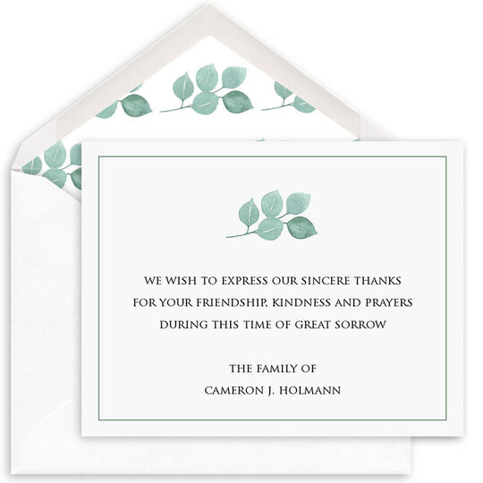 Botanical Branch Flat Sympathy Cards