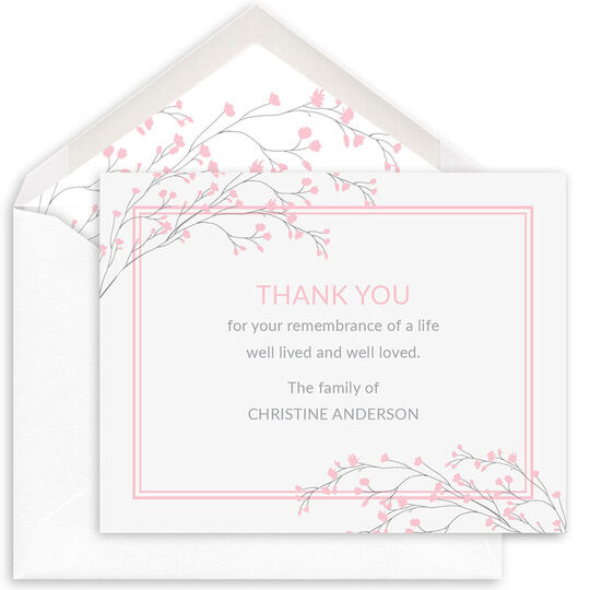 Blush Tiny Blossoms Flat Sympathy Cards