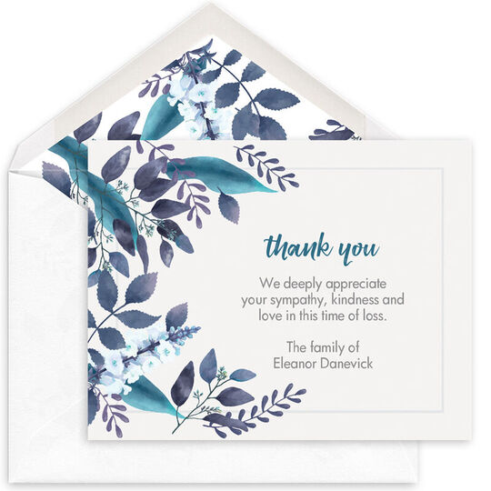 Botanical Side Edge Flat Sympathy Cards