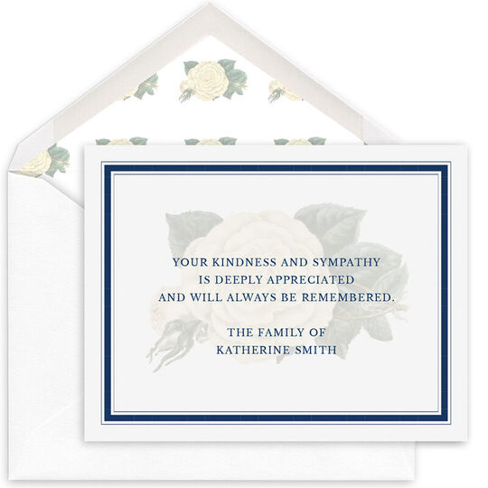 White Rose Folded Sympathy Cards