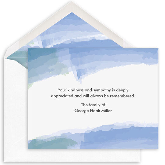 Blue Watercolor Folded Sympathy Cards