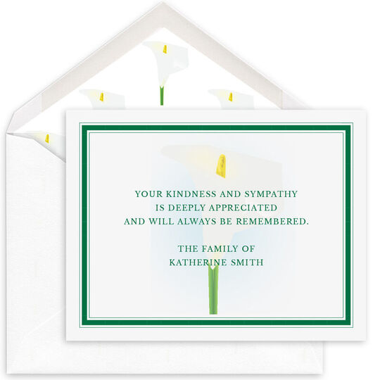 Calla Lily Folded Sympathy Cards