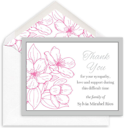 Floral Frame Flat Sympathy Cards