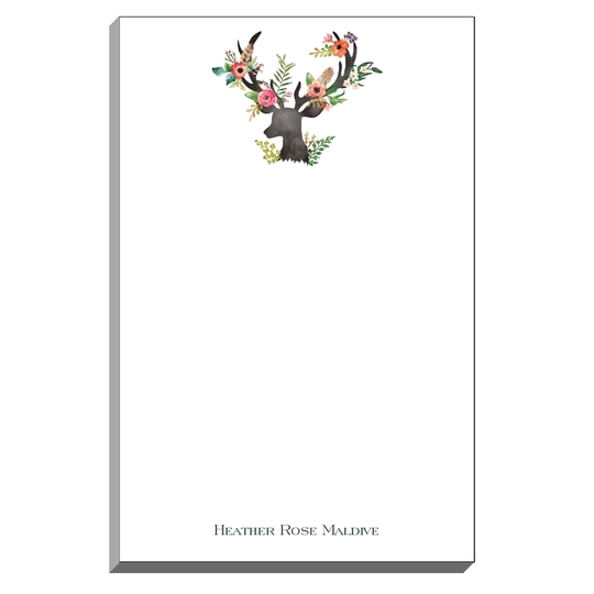 Floral Decorated Deer Notepads