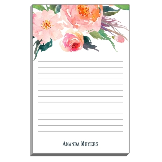 White Watercolor Bouquet Notepads