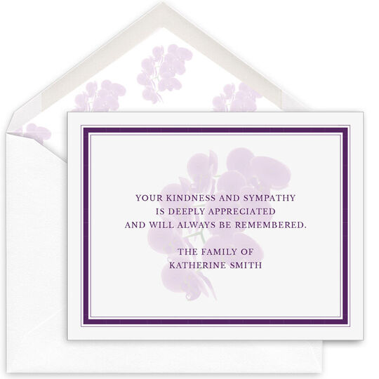 Violet Bouquet Folded Sympathy Cards