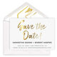 Faux Gold Foil Brush Script Save the Date Cards Image 1 of 2