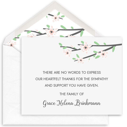 Floral Branch Flat Sympathy Cards
