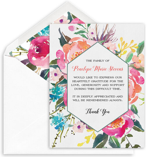 Peony Framed Flat Sympathy Cards