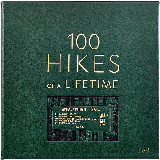100 Hikes of a Lifetime Personalized Leather Book