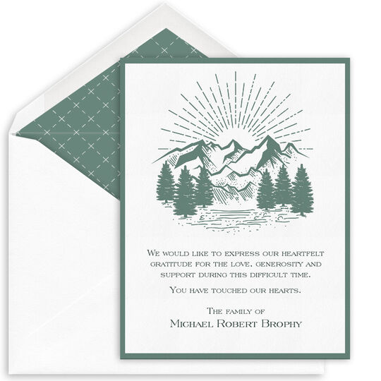 Mountain Range Flat Sympathy Cards
