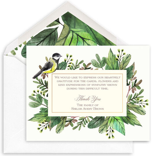 Yellow Canary Folded Sympathy Cards