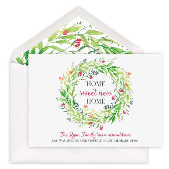 Spring Bud Wreath Moving Announcements