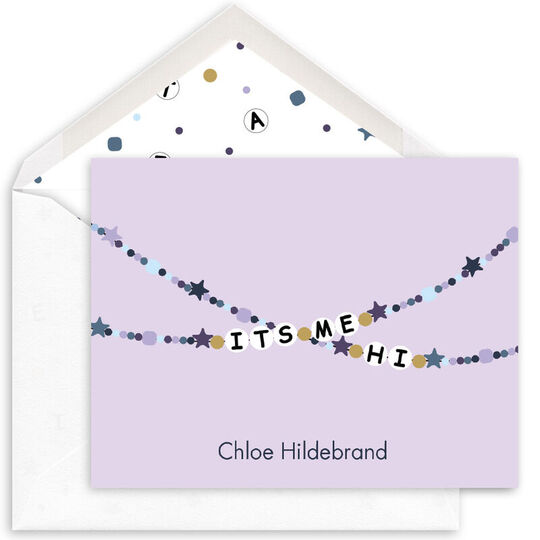 Friendship Bracelet Folded Note Cards - It's Me, Hi