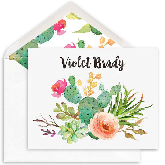 Desert Blooms Folded Note Cards