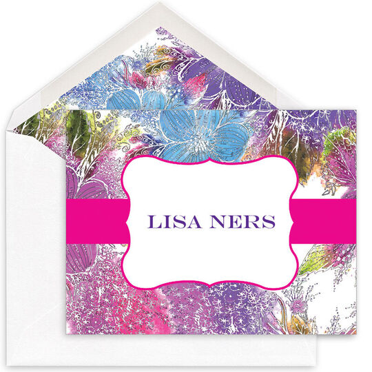 Pink Pansy Folded Note Cards