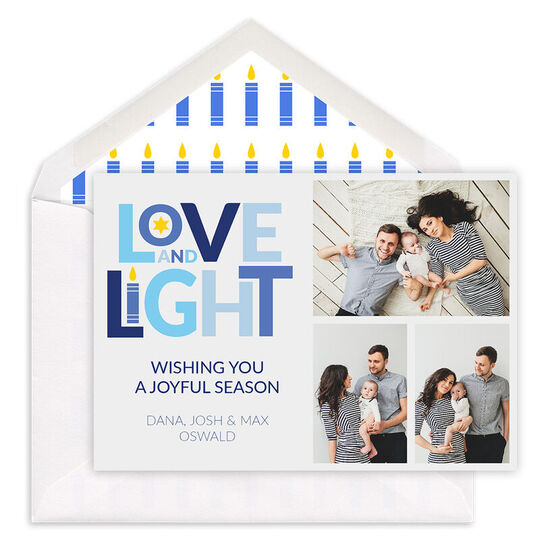 Love and Light Flat Hanukkah Photo Cards
