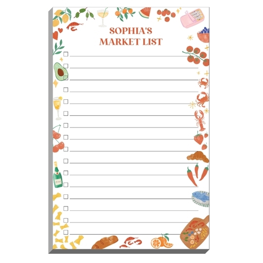 Watercolor Foodie Market List Notepad