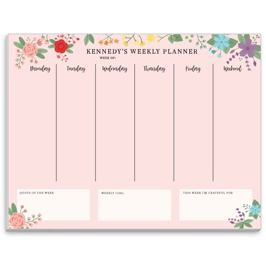 Flirty Floral Weekly Scheduler