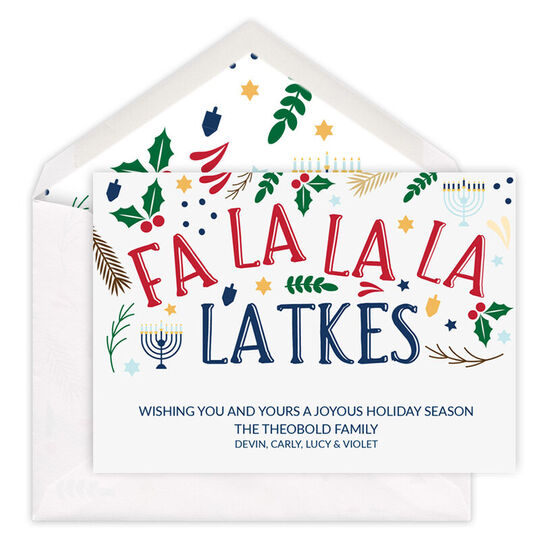 Fa La La Latkes Flat Holiday Cards