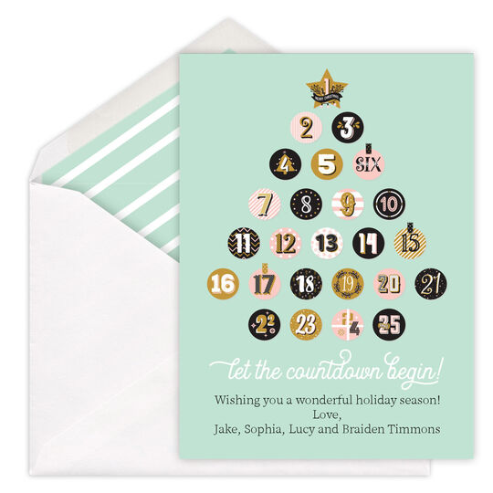 Advent Calendar Flat Holiday Cards