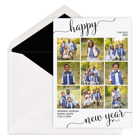 Script Holiday Greeting Flat Holiday Photo Cards