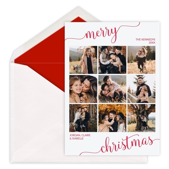 Script Holiday Greeting Flat Holiday Photo Cards