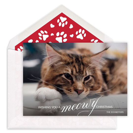 Meowy Christmas Flat Photo Cards