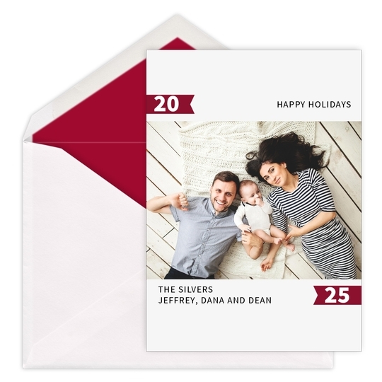 Modern Banner Holiday Photo Cards