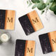 Acacia Wood and Black Marble Square Coasters Image 2 of 2