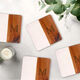Acacia Wood and White Marble Square Coasters Image 2 of 2