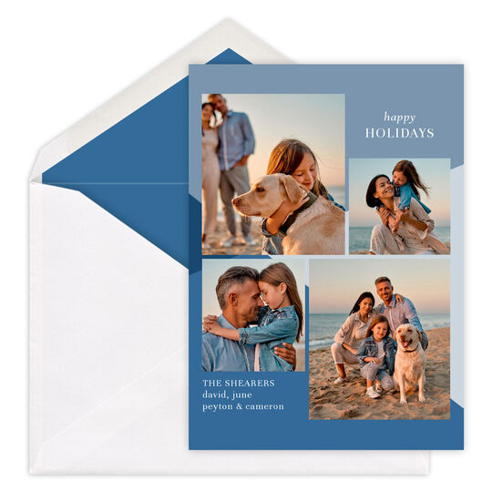 Color Block Flat Holiday Photo Cards