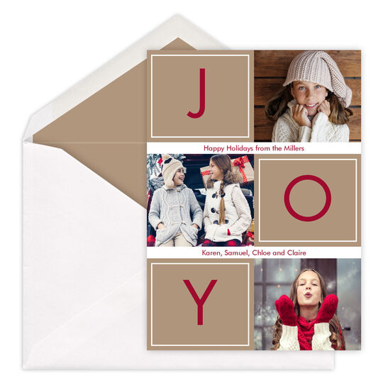 Joy Blocks Holiday Photo Cards