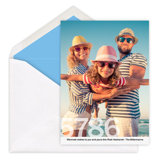 Vertical Modern Photo Jewish New Year Cards