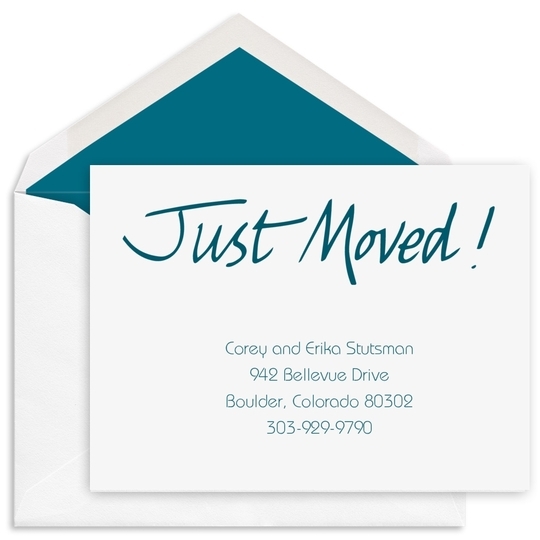 Just Moved Moving Announcement - Raised Ink
