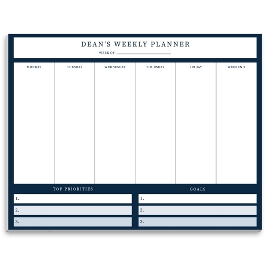 Colored Border Weekly Scheduler