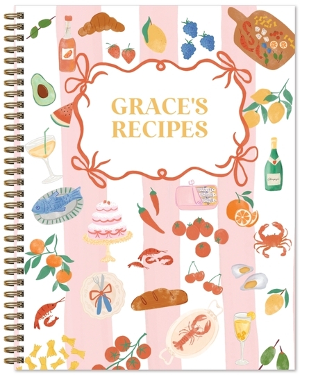 Whimsical Watercolor Foods Spiral Notebook