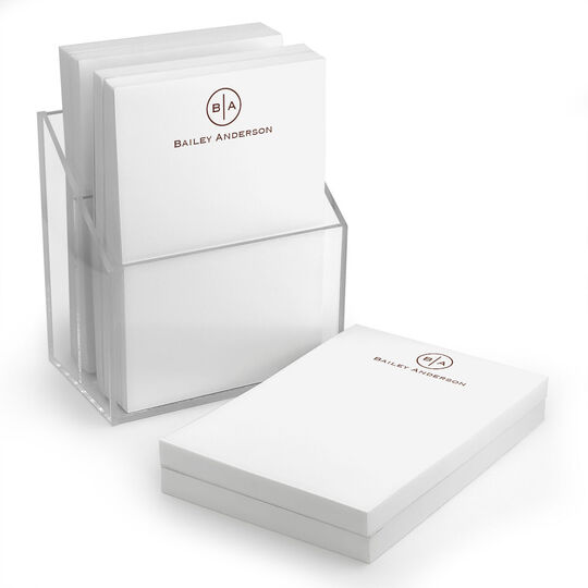 Circle Initials and Name Stack of Small Notepads