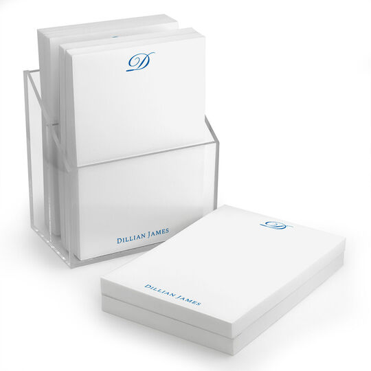 Elegant Script Initial Stack of Small Notepads