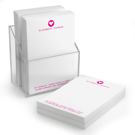 Modern Heart Stack of Small Notepads