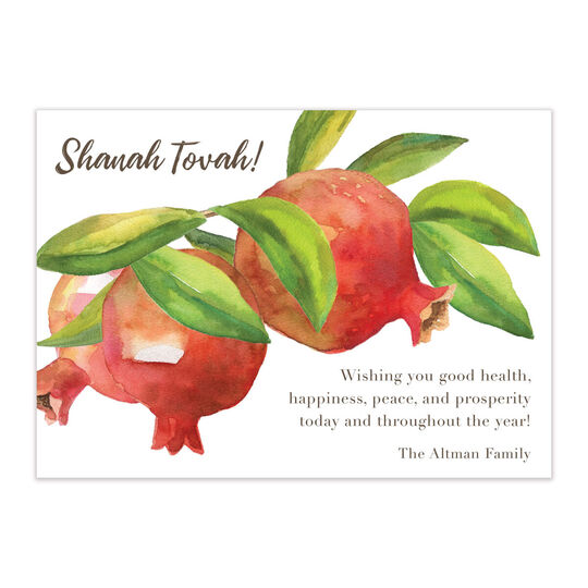 Pomegranate Branch Jewish New Year Cards