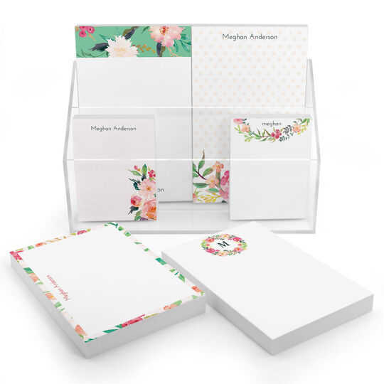 Watercolor Peonies Notepad Set (6 Pads)